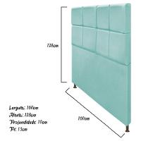 Cabeceira Estofada Damares 160 Cm Queen Size Azul Tiffany - 6