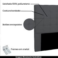 Cabeceira Queen Size 1,60m Tropea Suede Cinza - Gran Belo - 3