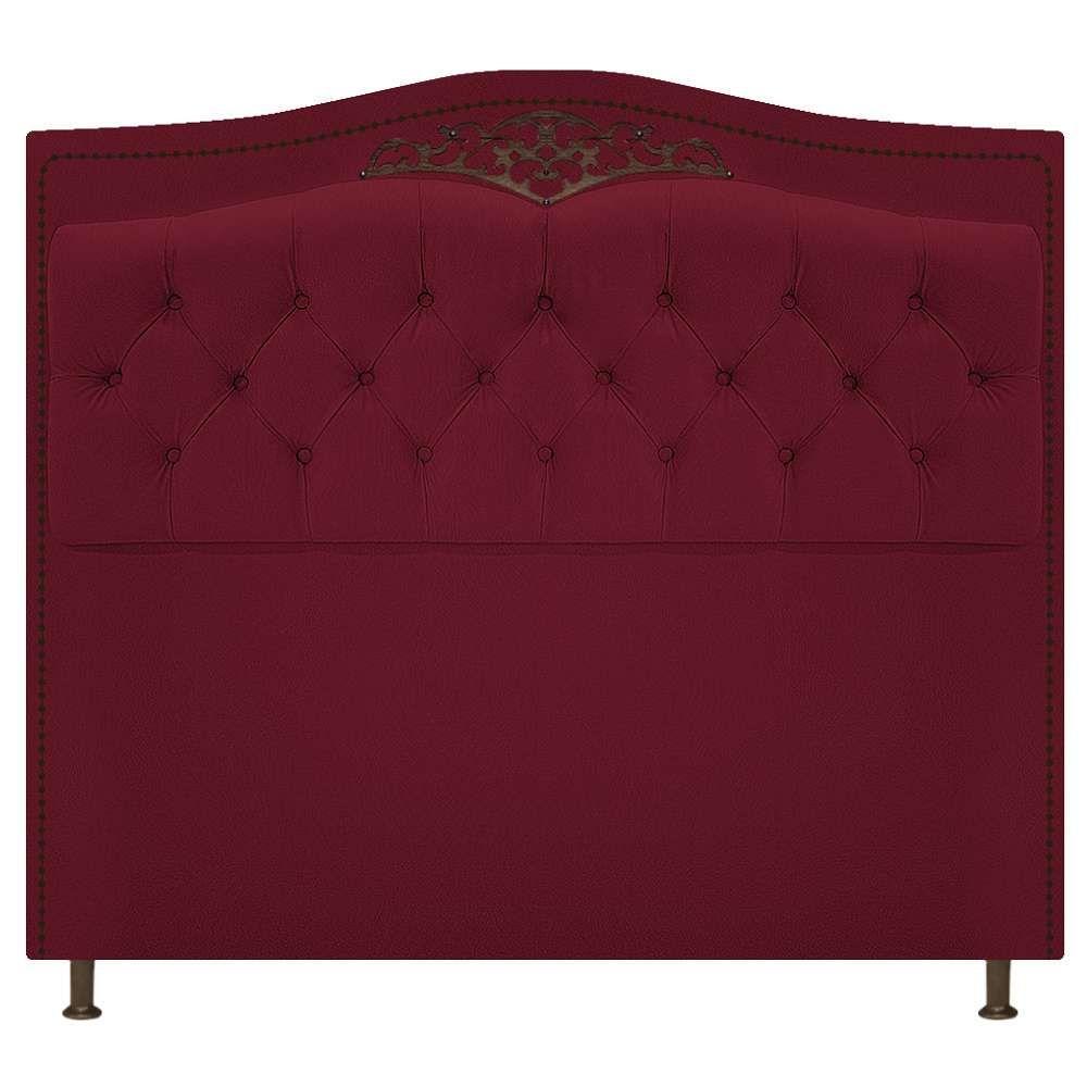 Cabeceira Estofada Yasmim 140 Cm Casal Suede Bordô - 3