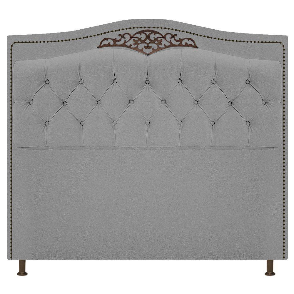 Kit Cabeceira e Calçadeira Yasmim 140cm Casal Corano Cinza - 6