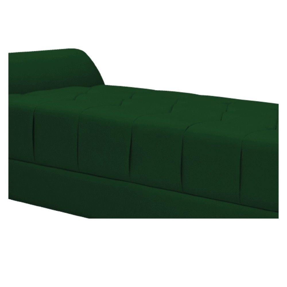 Kit Cabeceira e Recamier 140 Cm Casal Suede Verde - 11
