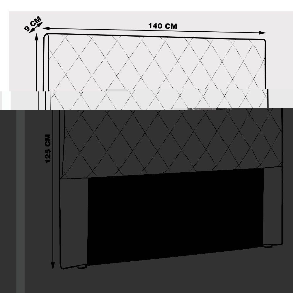 Cabeceira Casal 1,40m Tàzio Veludo Vinho Gran Belo - 5