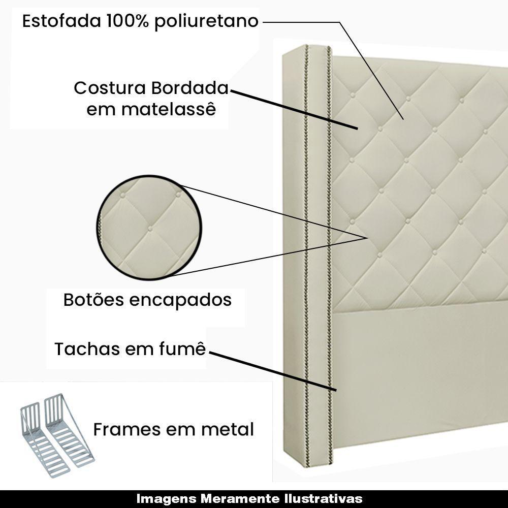 Cabeceira Queen Size 1,84m Loewe Pu Marfim - Gran Belo - 4