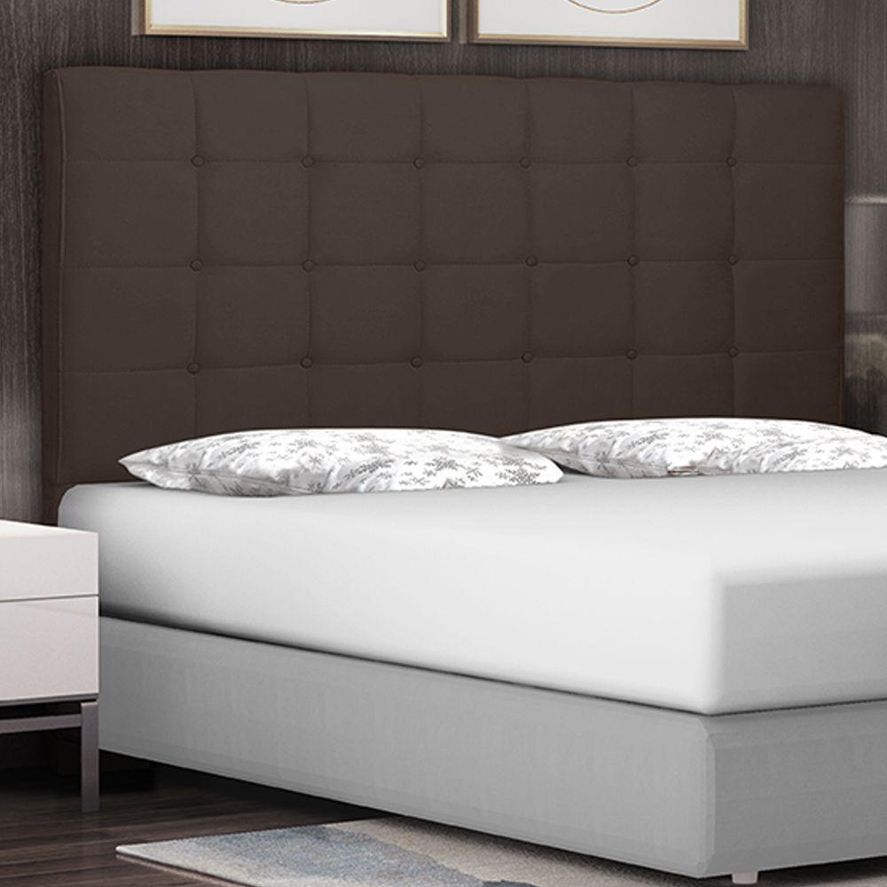 Cabeceira Queen Size 1,60m Tropea Suede Café - Gran Belo - 2