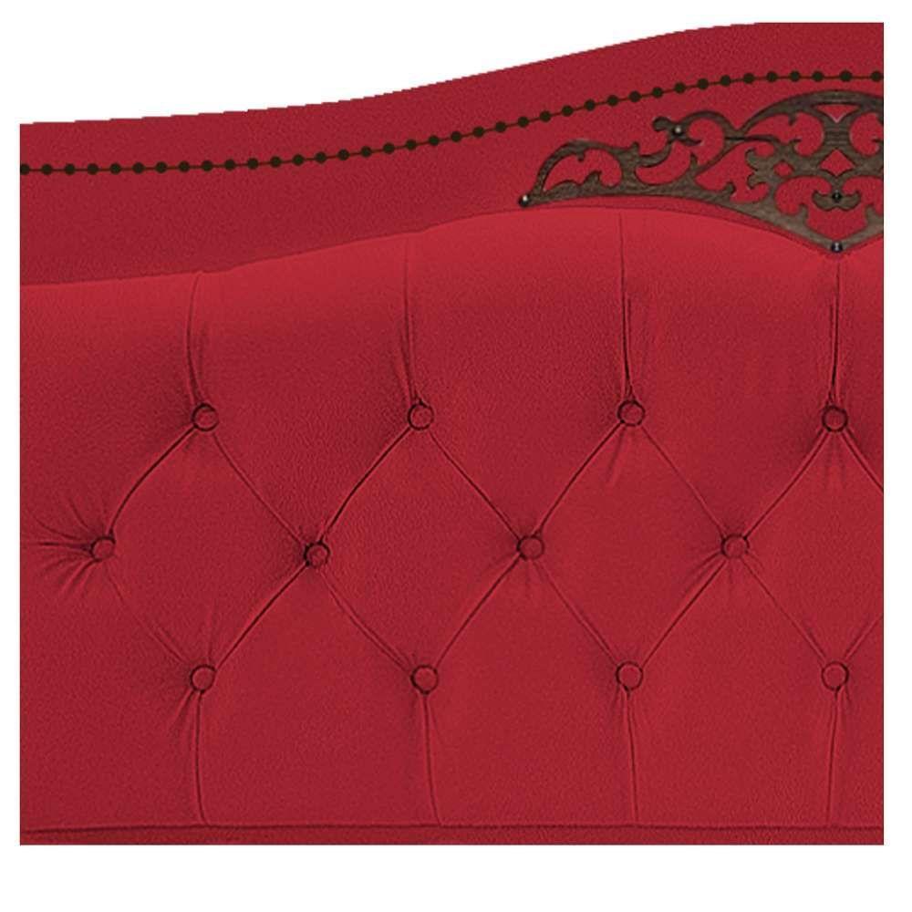 Cabeceira Estofada Yasmim 140 Cm Casal Suede Vermelho - 4