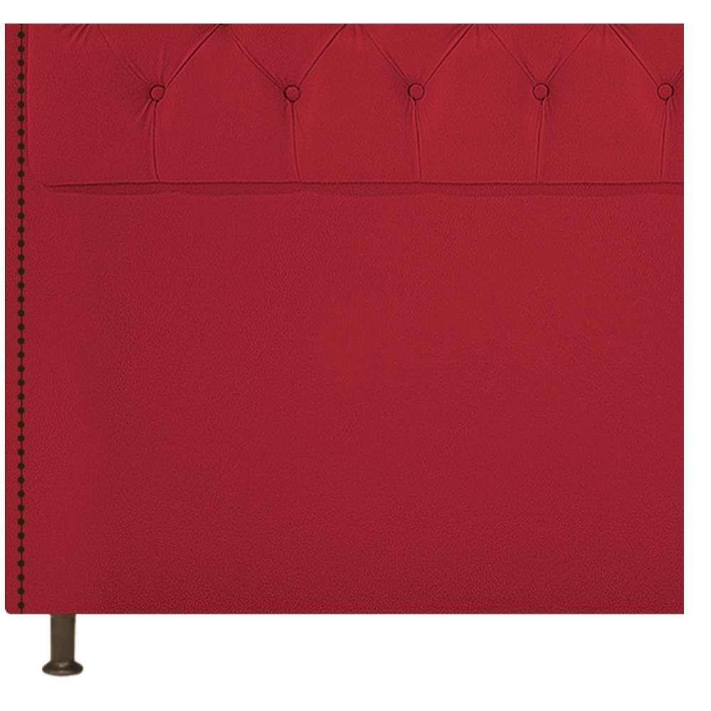 Cabeceira Estofada Yasmim 140 Cm Casal Suede Vermelho - 6