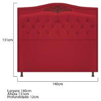 Cabeceira Estofada Yasmim 140 Cm Casal Suede Vermelho - 3
