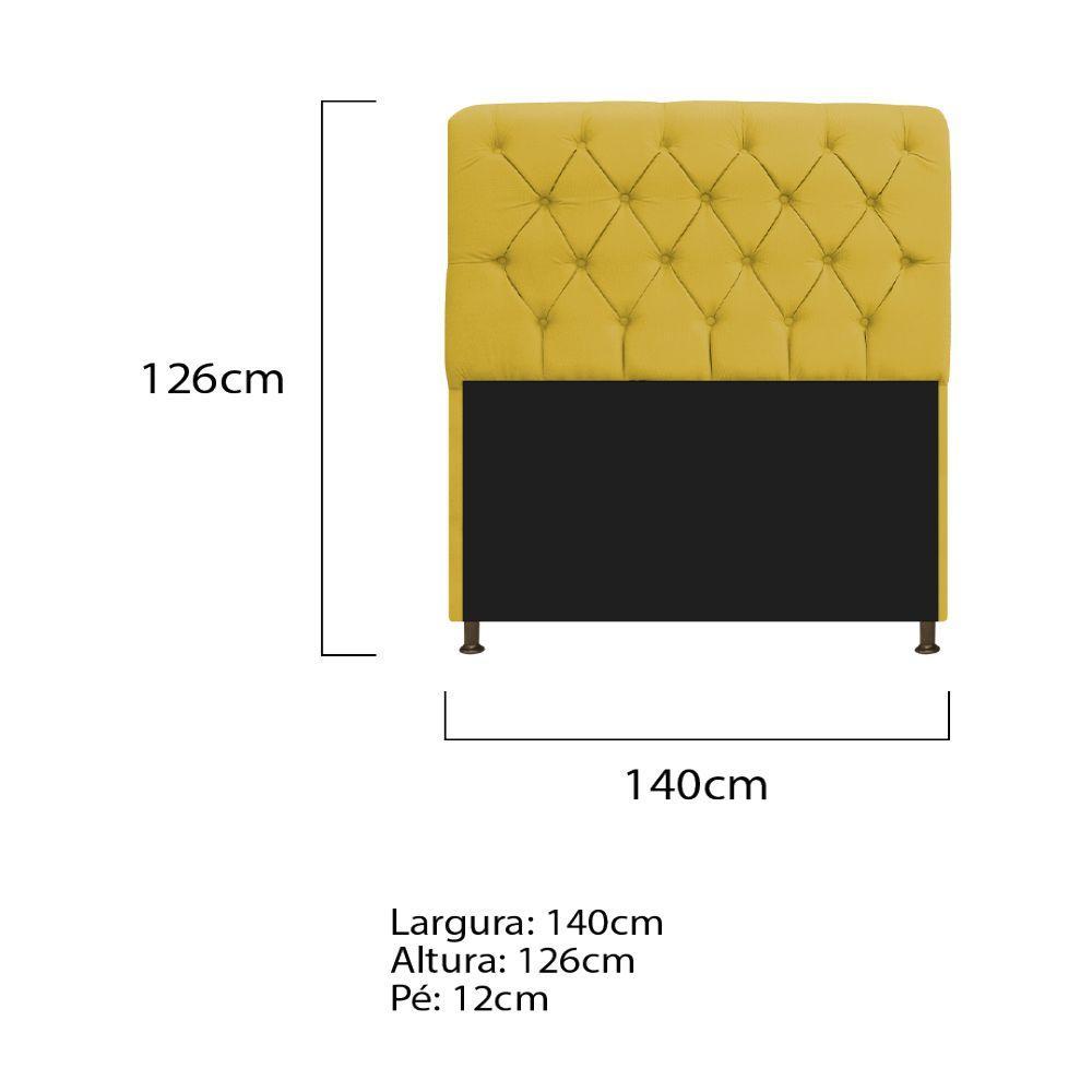Cabeceira Estofada Lady 140cm Solteiro c/ Capitone Suede - 5