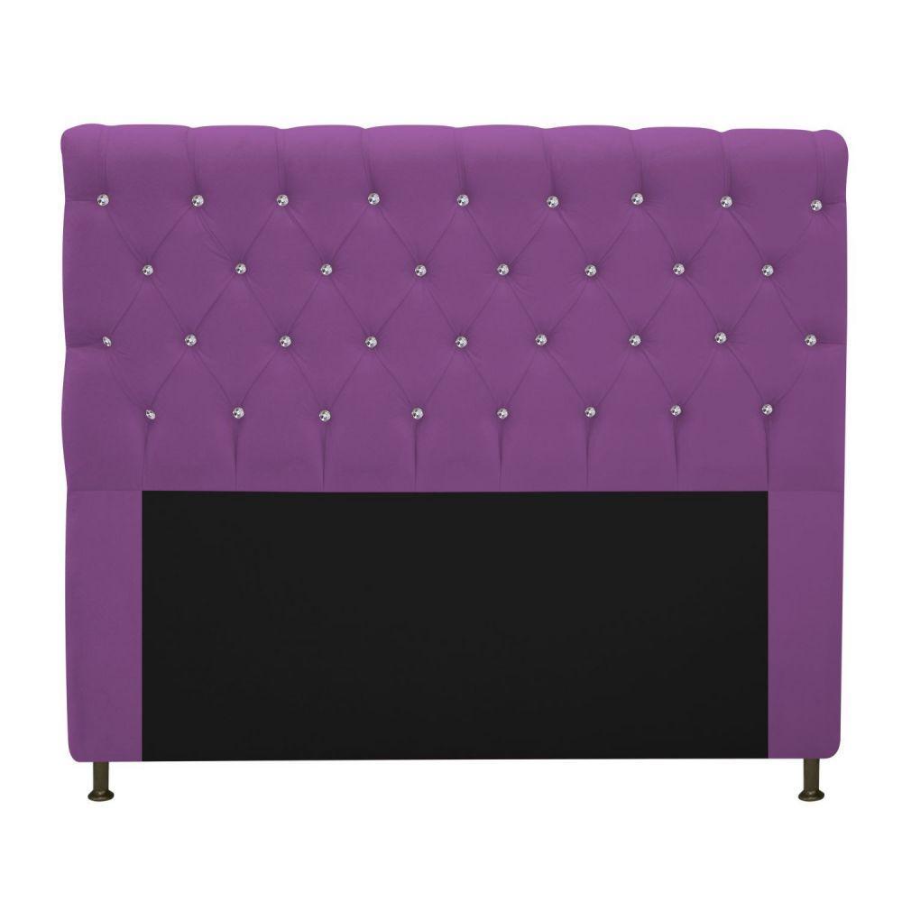 Cabeceira Estofada Cristal 195cm King Size Roxo - 3