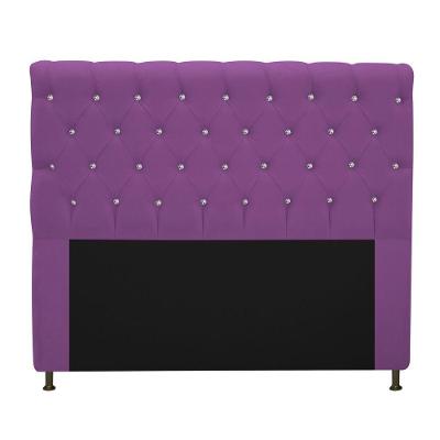 Cabeceira Estofada Cristal 195cm King Size Roxo