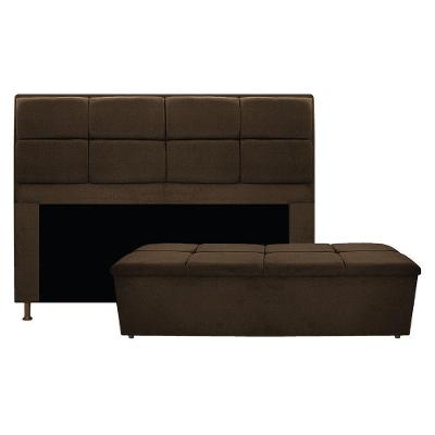 Kit Cabeceira e Calçadeira Munique 140cm Casal