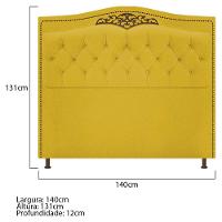 Cabeceira Estofada Yasmim 140 cm Casal Suede Amarelo