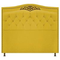 Cabeceira Estofada Yasmim 140 cm Casal Suede Amarelo - 5