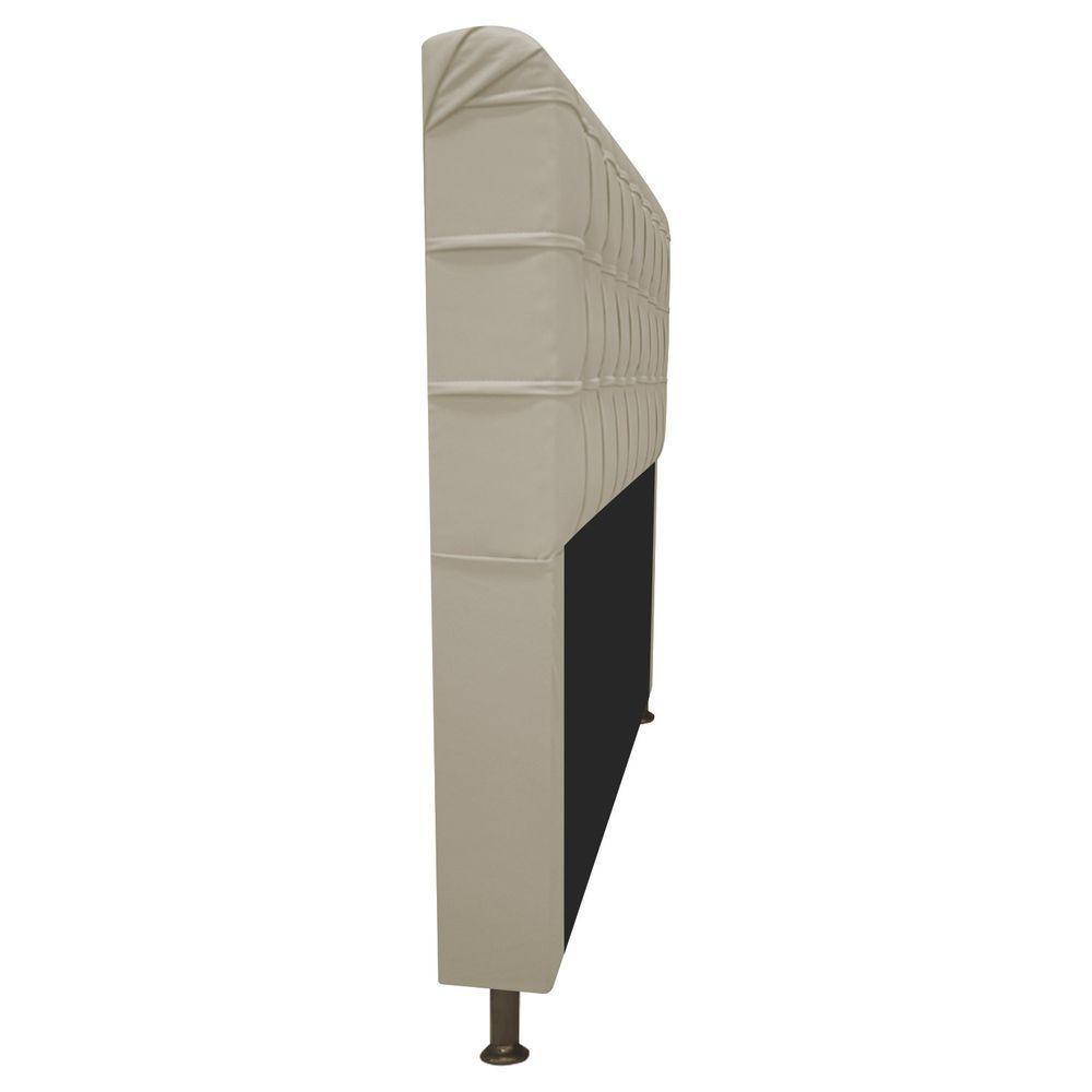 Cabeceira Estofada Dama 140 Cm Casal com Botonê Corano Bege - 6