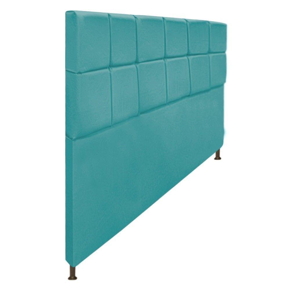 Cabeceira Estofada Damares 195 Cm King Size Azul Turquesa - 4
