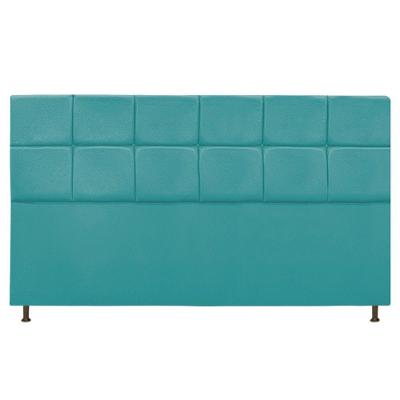 Cabeceira Estofada Damares 195 Cm King Size Azul Turquesa