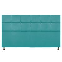 Cabeceira Estofada Damares 195 Cm King Size Azul Turquesa - 6