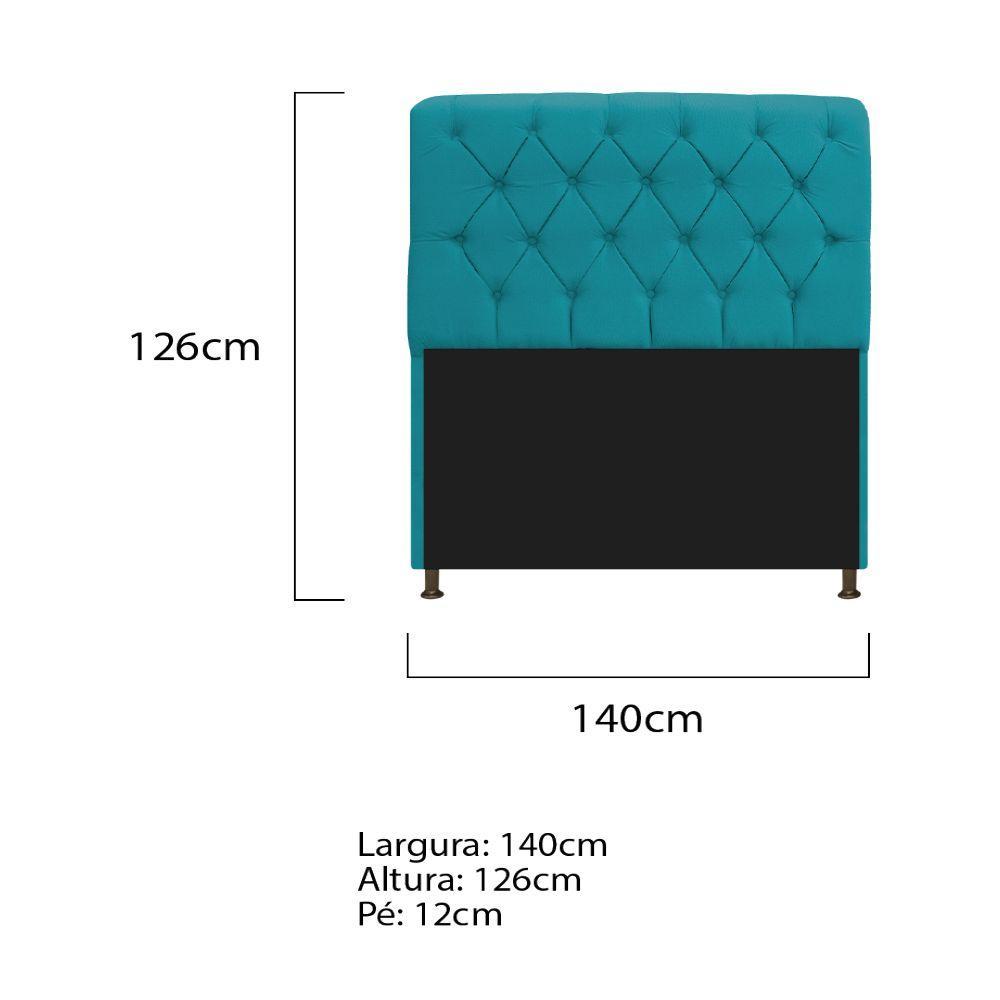 Cabeceira Estofada Lady 140cm Solteiro c/ Capitone Suede - 2
