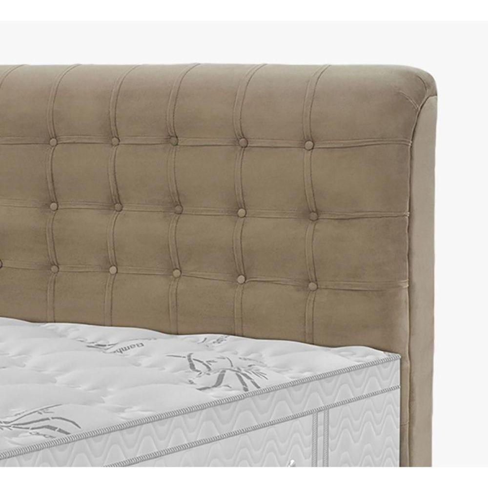 Cabeceira Dama 1,60 Cm Para Cama Box Queen Suede Bege - 3