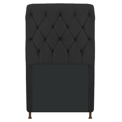 Cabeceira Estofada Cristal 90cm Solteiro Preto