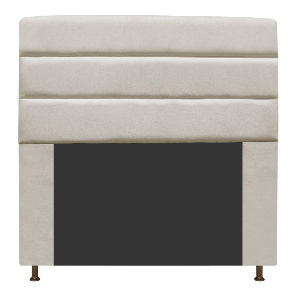 Cabeceira Estofada Turim 160cm Queen Size Suede Bege - 1