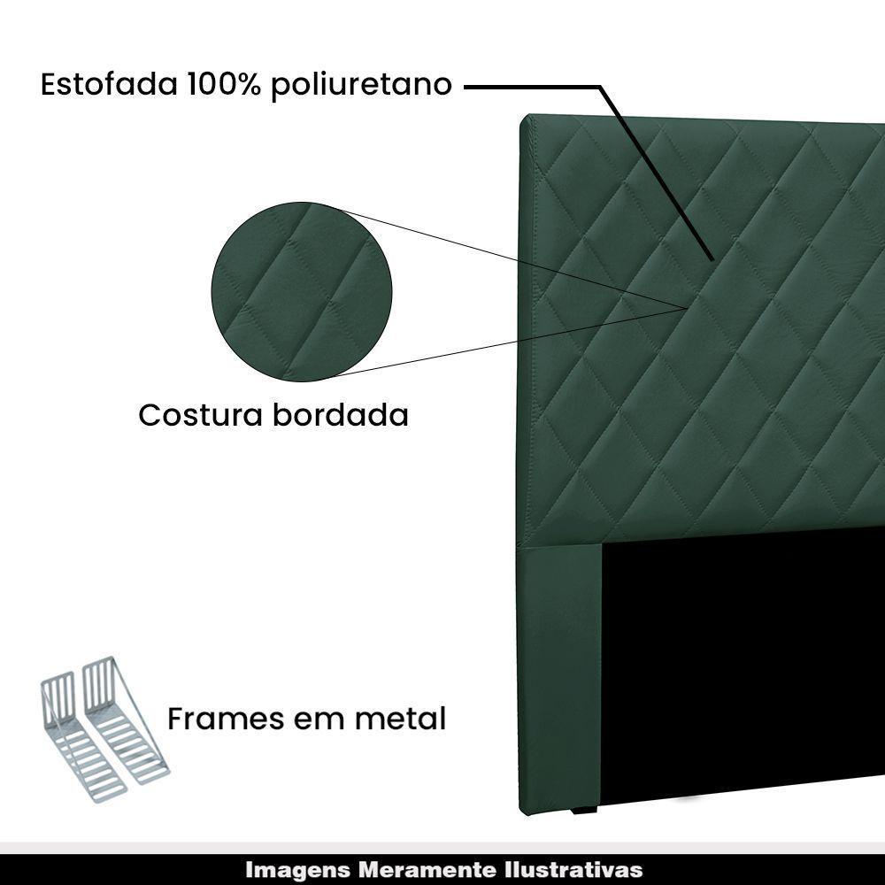 Cabeceira King Size 1,95m Givenchy Veludo Verde Gran Belo - 4