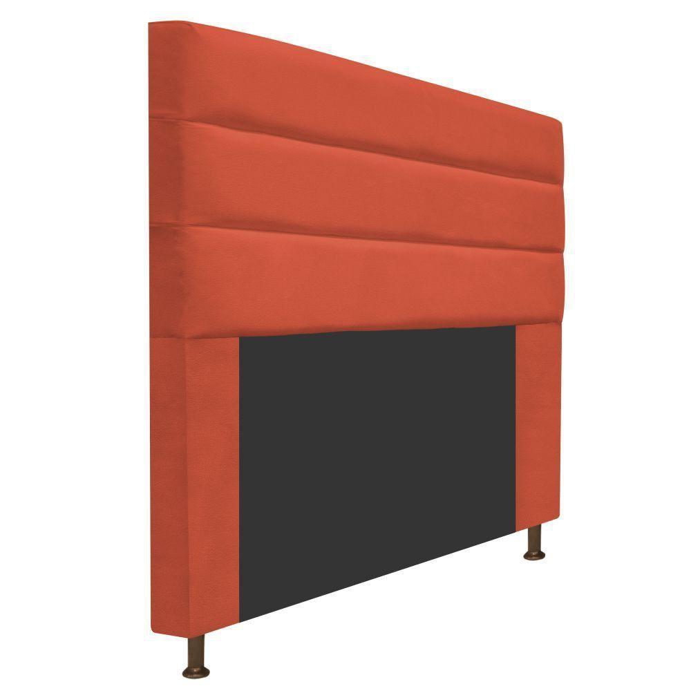 Cabeceira Estofada Turim 160cm Queen Size Suede Terracota - 8