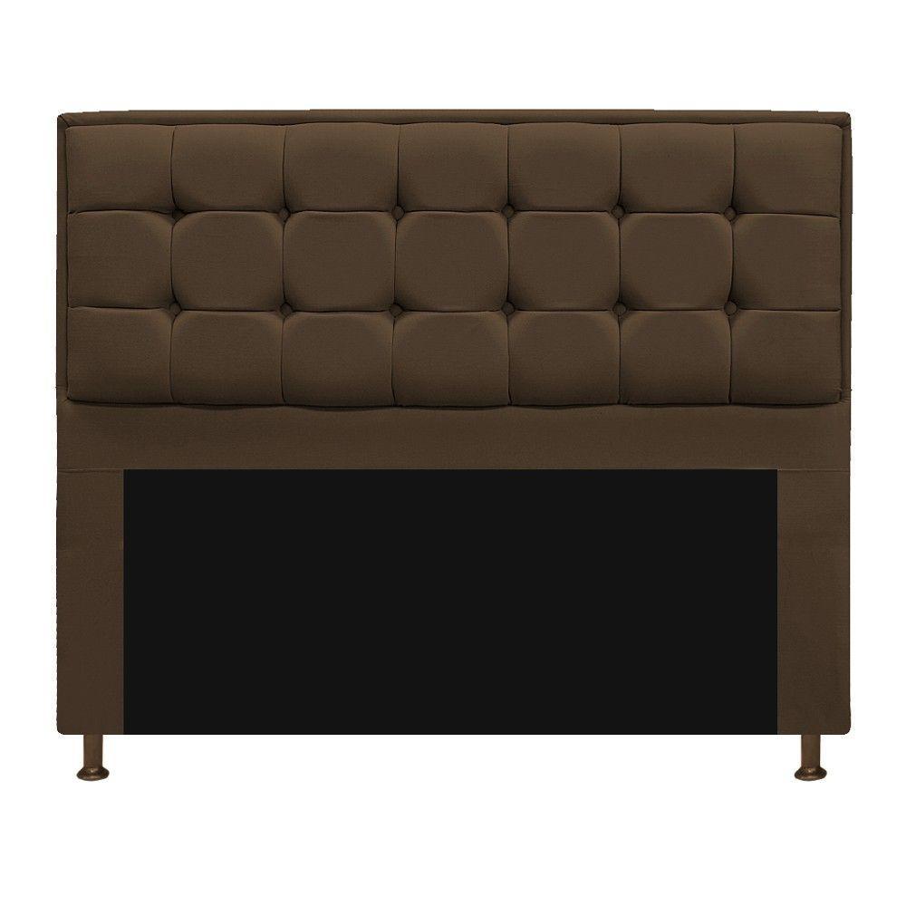 Cabeceira Copenhague 160cm Queen Size Suede Marrom - 6