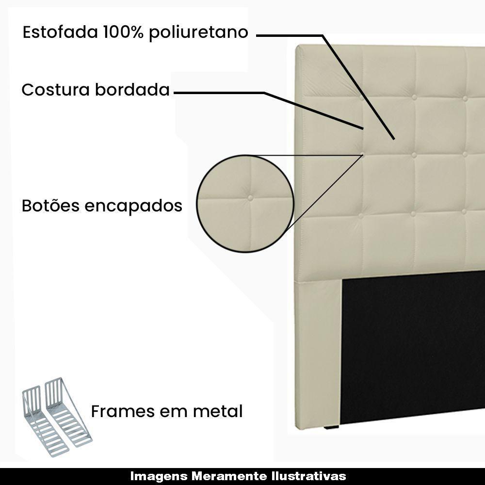 Cabeceira Queen Size 1,60m Tropea Pu Marfim - Gran Belo - 4