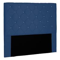 Cabeceira Queen Size 1,60m Tàzio Suede Azul Marinho - 1