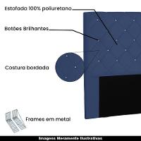 Cabeceira Queen Size 1,60m Tàzio Suede Azul Marinho