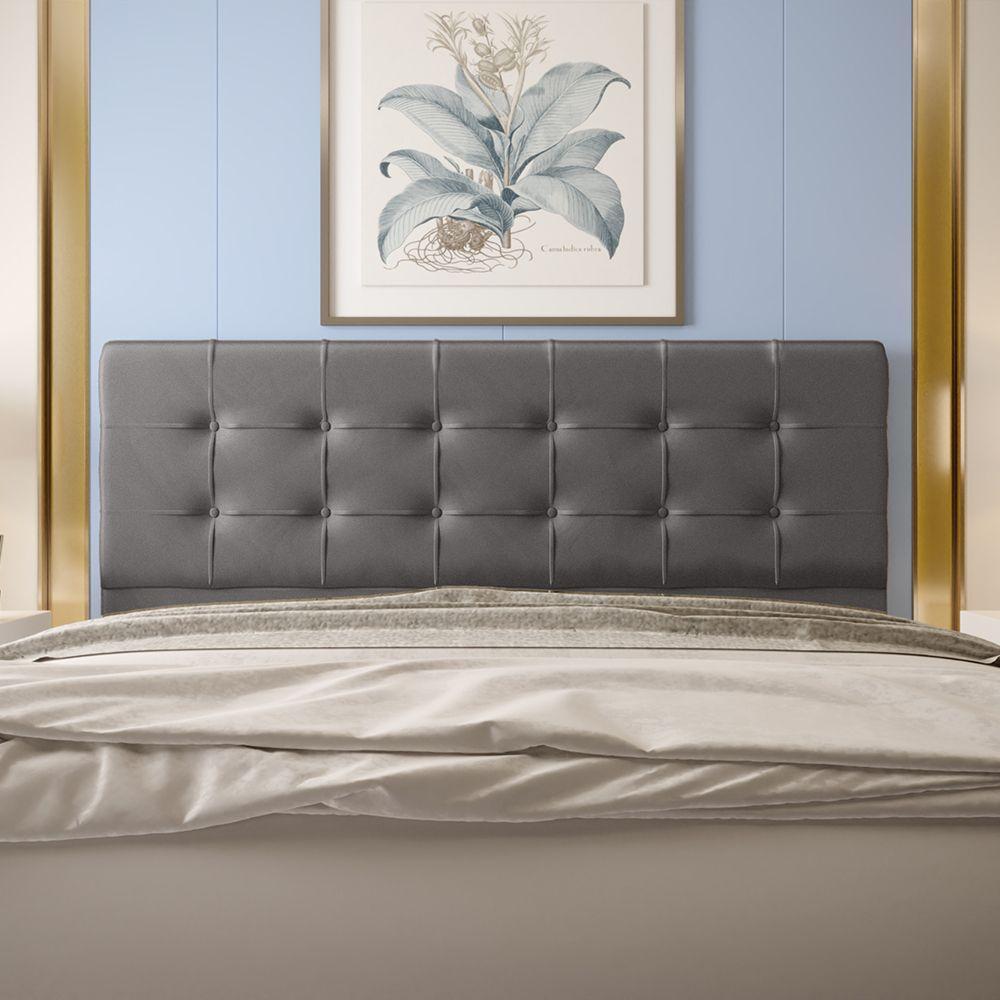 Cabeceira Casal 1,95m Atenas Suede Cinza Dal Poz Estofados - 6