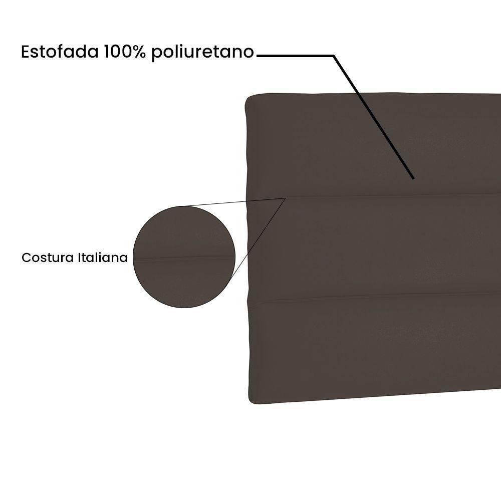 Cabeceira Painel Queen 1,60m La Italiana Suede Marrom Café - 2