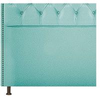 Cabeceira Estofada Yasmim 140 Cm Casal Suede Azul Tiffany