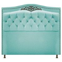 Cabeceira Estofada Yasmim 140 Cm Casal Suede Azul Tiffany - 8