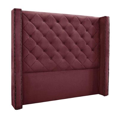 Cabeceira King Size 2,19m Loewe Veludo Vinho - Gran Belo