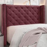 Cabeceira King Size 2,19m Loewe Veludo Vinho - Gran Belo - 2