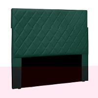 Cabeceira Casal 1,40m Tàzio Veludo Verde Gran Belo - 1