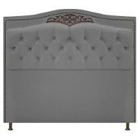 Cabeceira Estofada Yasmim 140 cm Casal Suede Cinza - 1