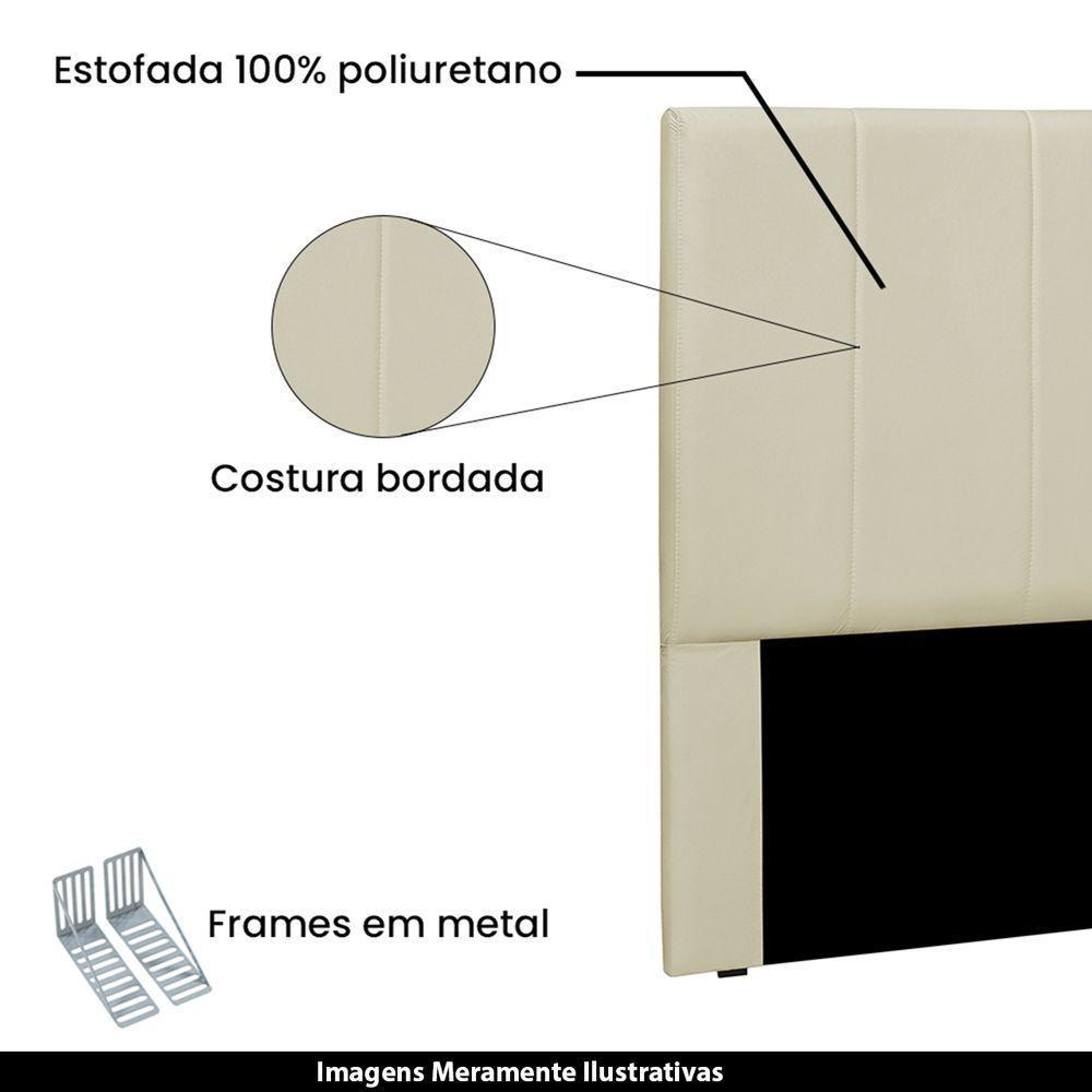 Cabeceira Casal 1,40m Erza Veludo Bege Gran Belo - 4