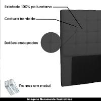 Cabeceira Queen Size 1,60m Tropea Suede Preto - Gran Belo - 2