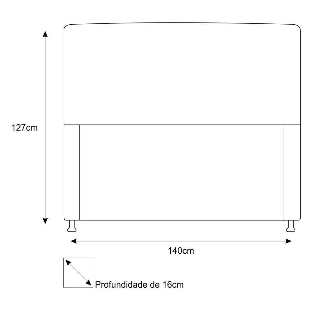 Cabeceira Estofada Dama 140 Cm Casal com Strass Corano Preto - 3