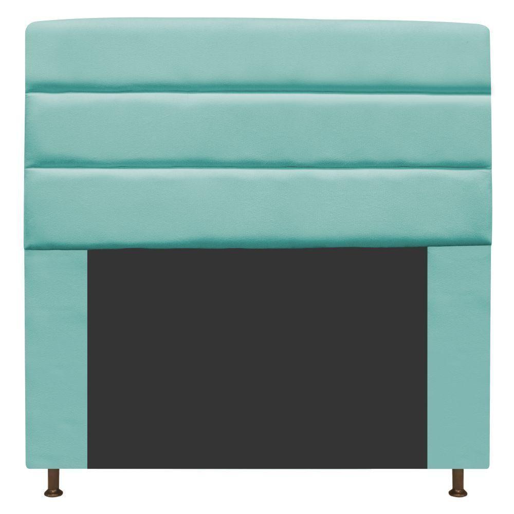 Cabeceira Estofada Turim 140cm Casal Suede Azul Tiffany - 1