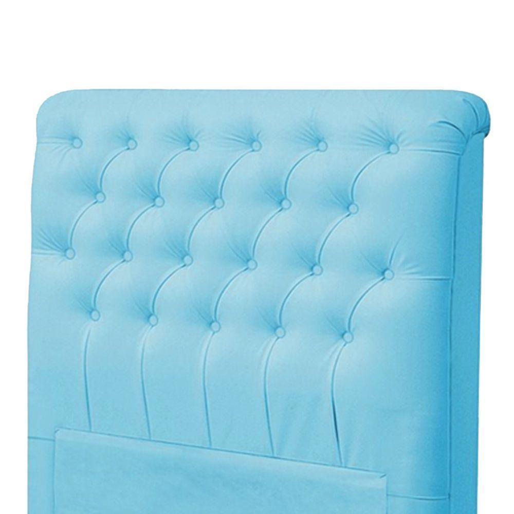 Cabeceira Dama 1,95cm Cama Box King Size Suede Azul Turquesa - 1