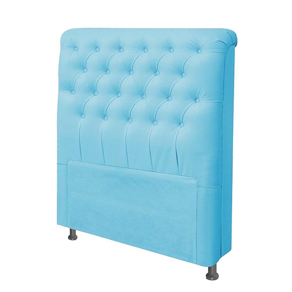 Cabeceira Dama 1,95cm Cama Box King Size Suede Azul Turquesa - 4