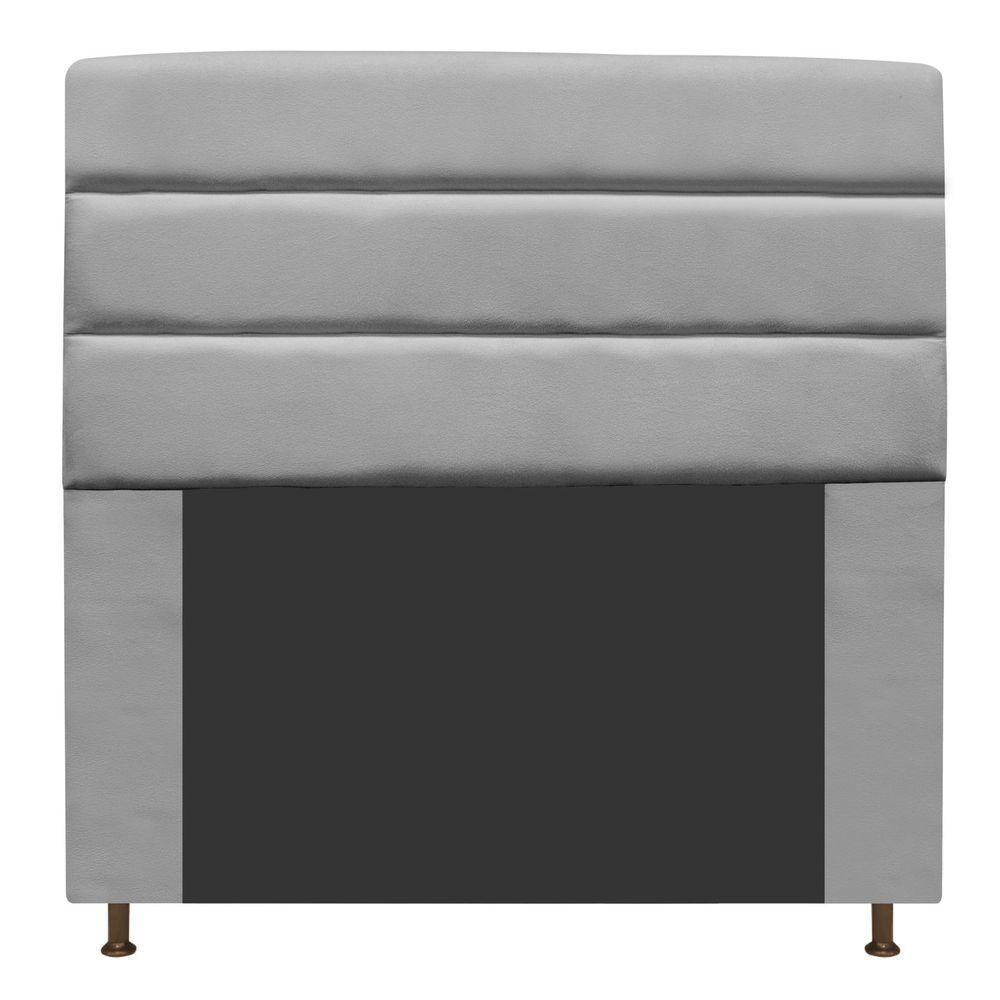 Cabeceira Estofada Turim 160cm Queen Size Suede Cinza - 1
