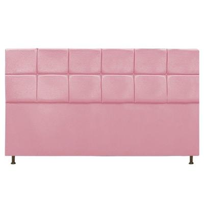 Cabeceira Estofada Damares 195 Cm King Size Suede Rosa Bebê