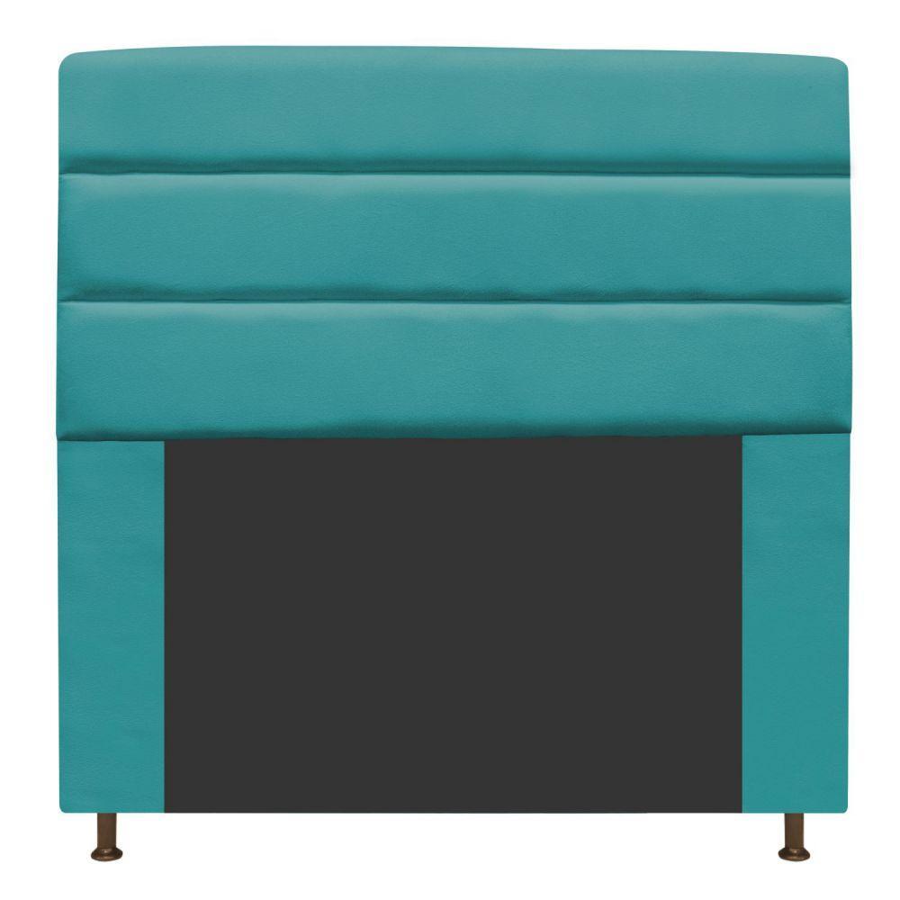 Cabeceira Estofada Turim 140cm Casal Suede Azul Turquesa - 4
