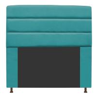 Cabeceira Estofada Turim 140cm Casal Suede Azul Turquesa - 1