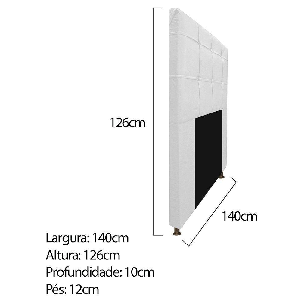 Kit Cabeceira E Calçadeira 140 Cm Casal Branco - 2